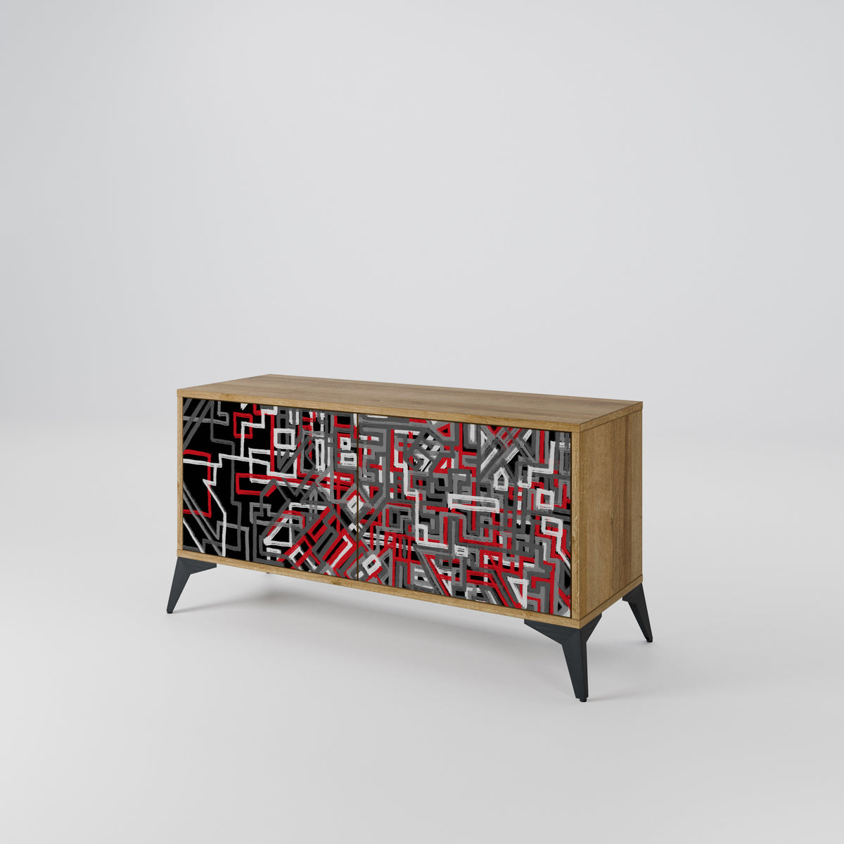 BROKEN LINES Compact 2-Door TV Cabinet