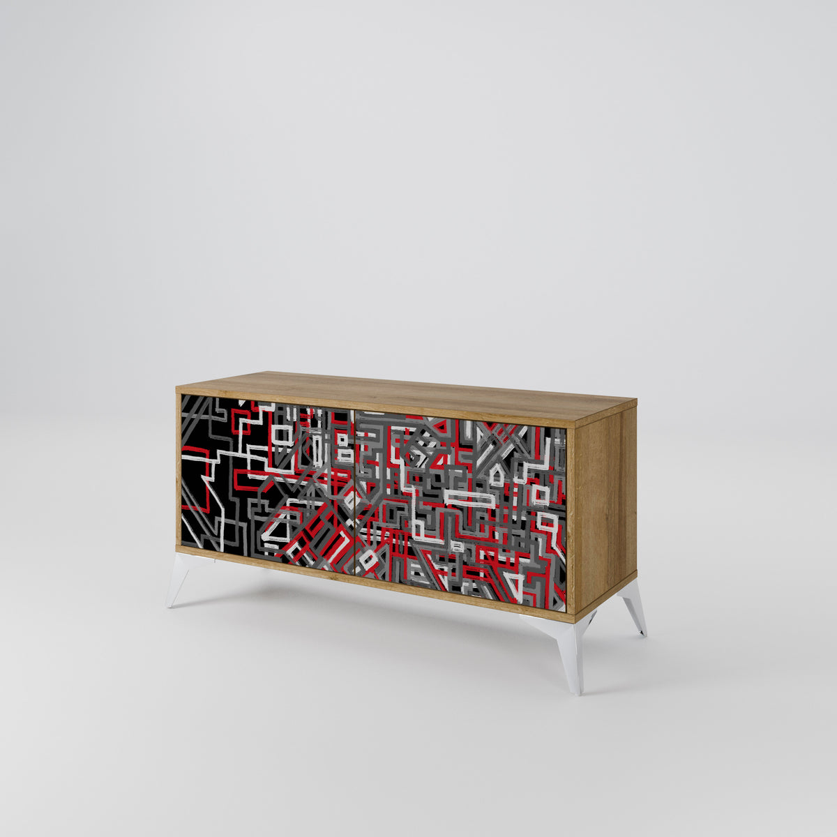 BROKEN LINES Compact 2-Door TV Cabinet