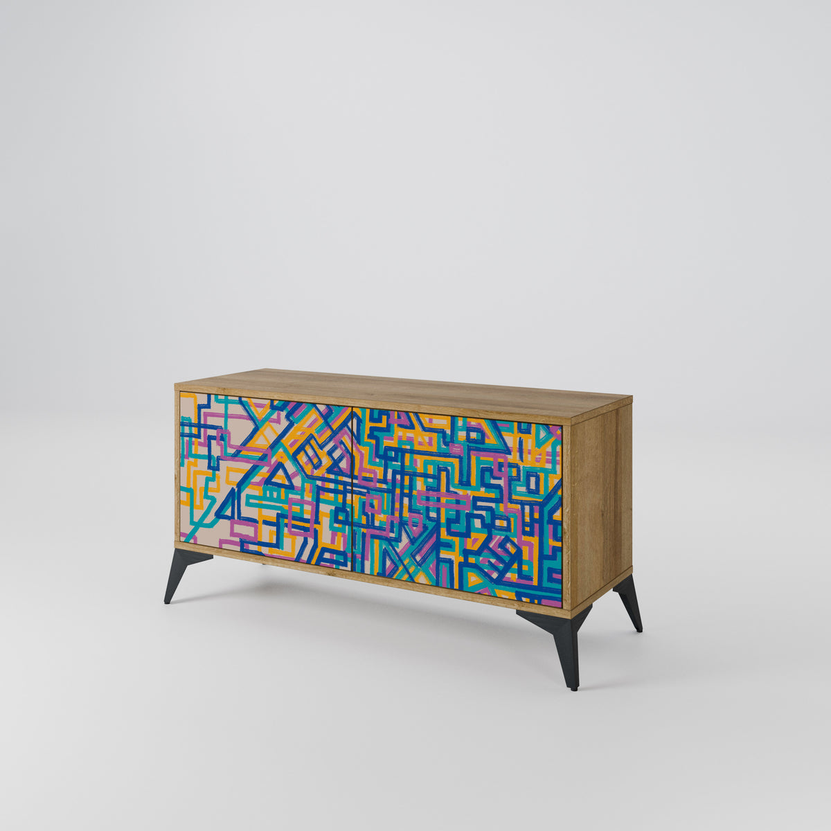 MEMORIES MAP Compact 2-Door TV Cabinet