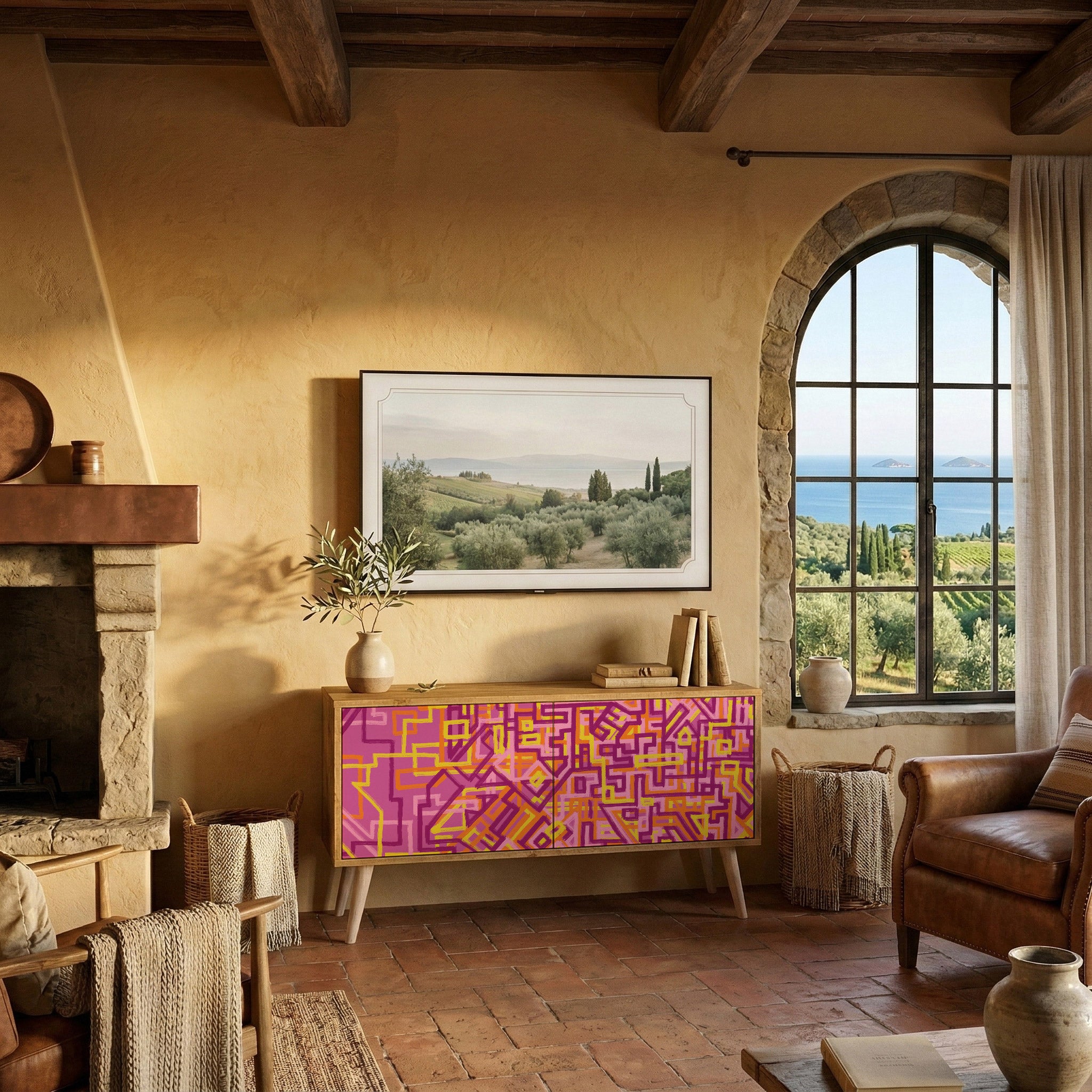 LOVELY MEMORIES Compact 2-Door TV Cabinet