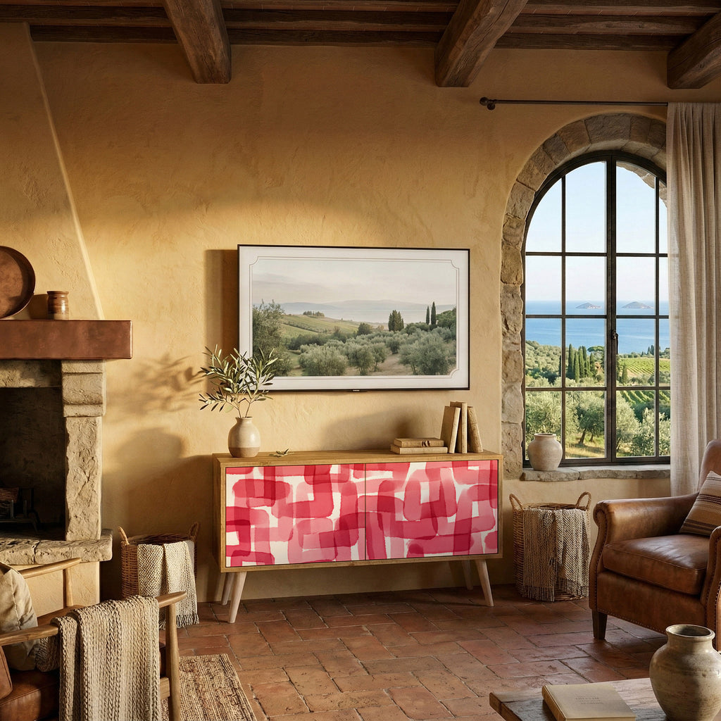 KALEIDOSCOPIC CUBISM Kompakt TV-bänk med 2 dörrar