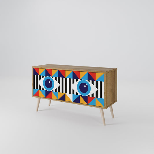 ABSTRACTION AND GEOMETRY Kompakt TV-bänk med 2 dörrar