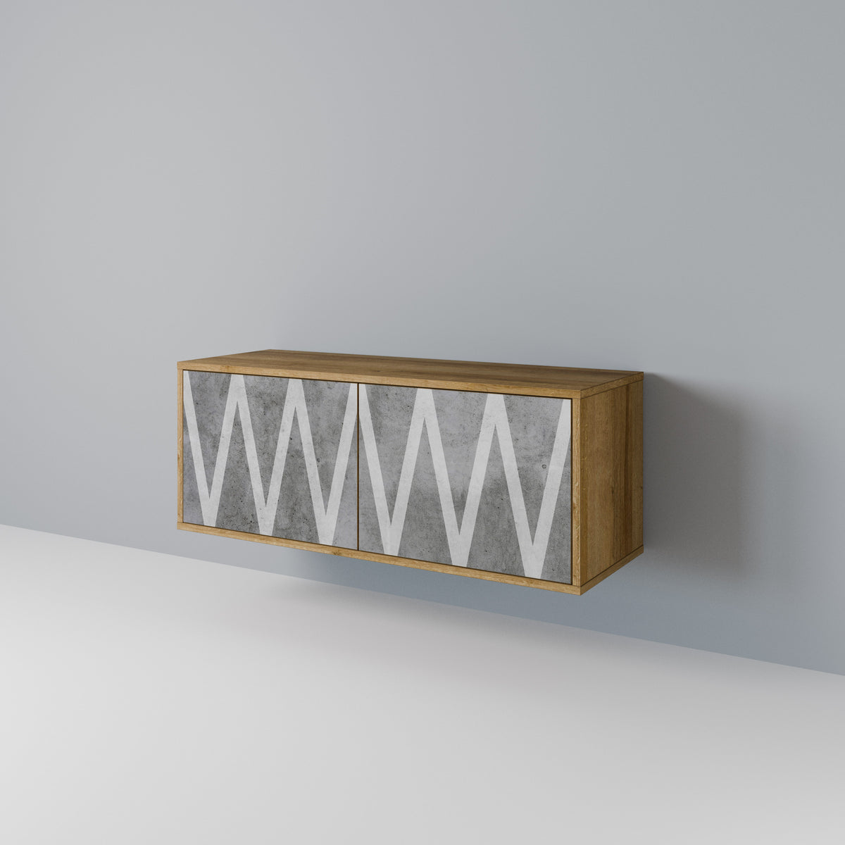 SOLID ZIG ZAG Kompakt TV-bänk med 2 dörrar