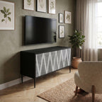 SOLID ZIG ZAG Compact 2-Door TV Cabinet
