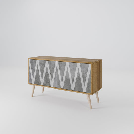 SOLID ZIG ZAG Kompakt TV-bänk med 2 dörrar