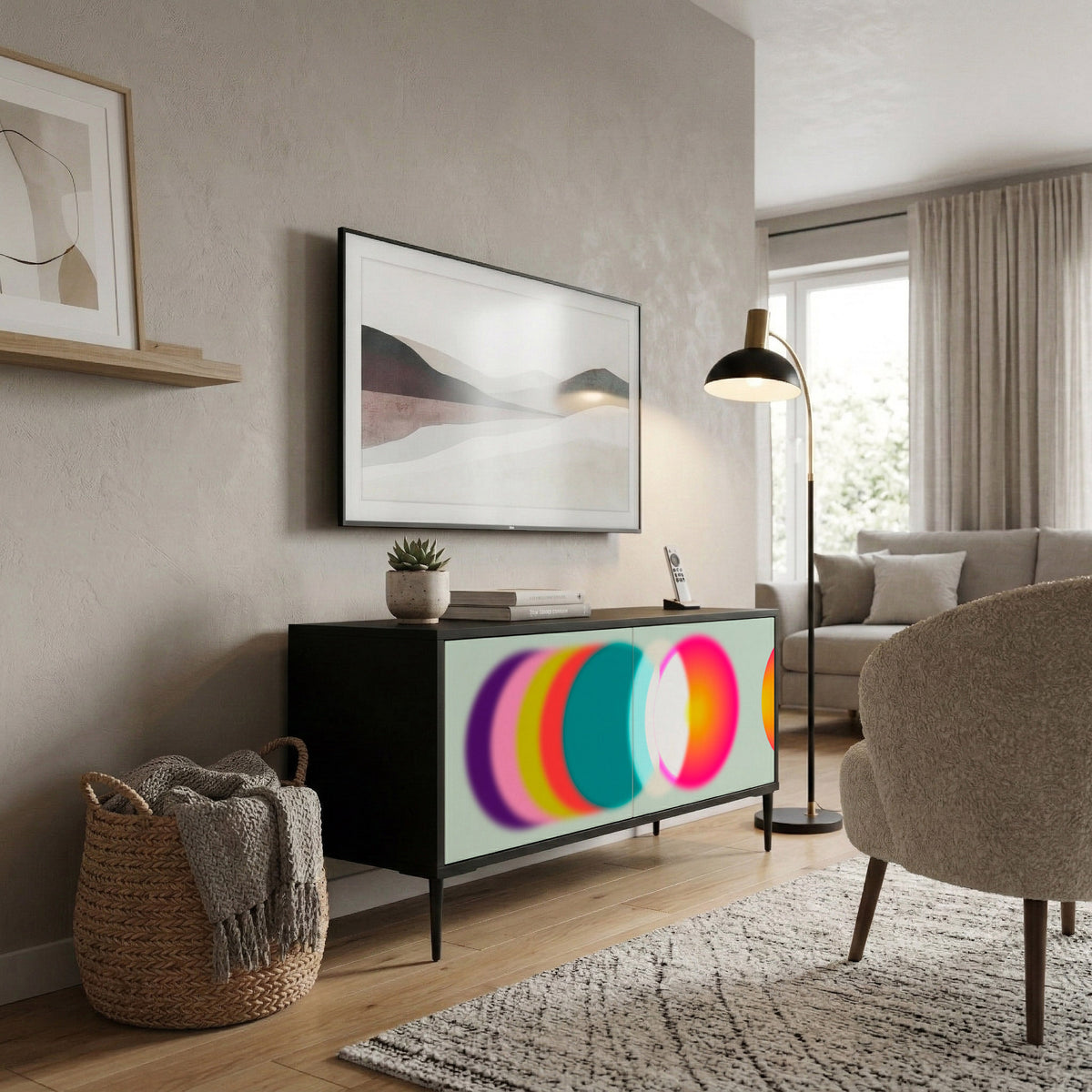 SYMPHONY OF COLORS Kompakt TV-bänk med 2 dörrar