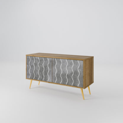 WAVES OF CONCRETE Kompakt TV-bänk med 2 dörrar