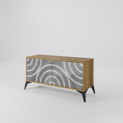 CIRCLE CONCRETE Compact 2-Door TV Cabinet