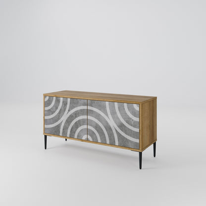 CIRCLE CONCRETE Compact 2-Door TV Cabinet