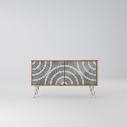CIRCLE CONCRETE Compact 2-Door TV Cabinet