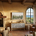 CIRCLE CONCRETE Kompakt TV-bänk med 2 dörrar