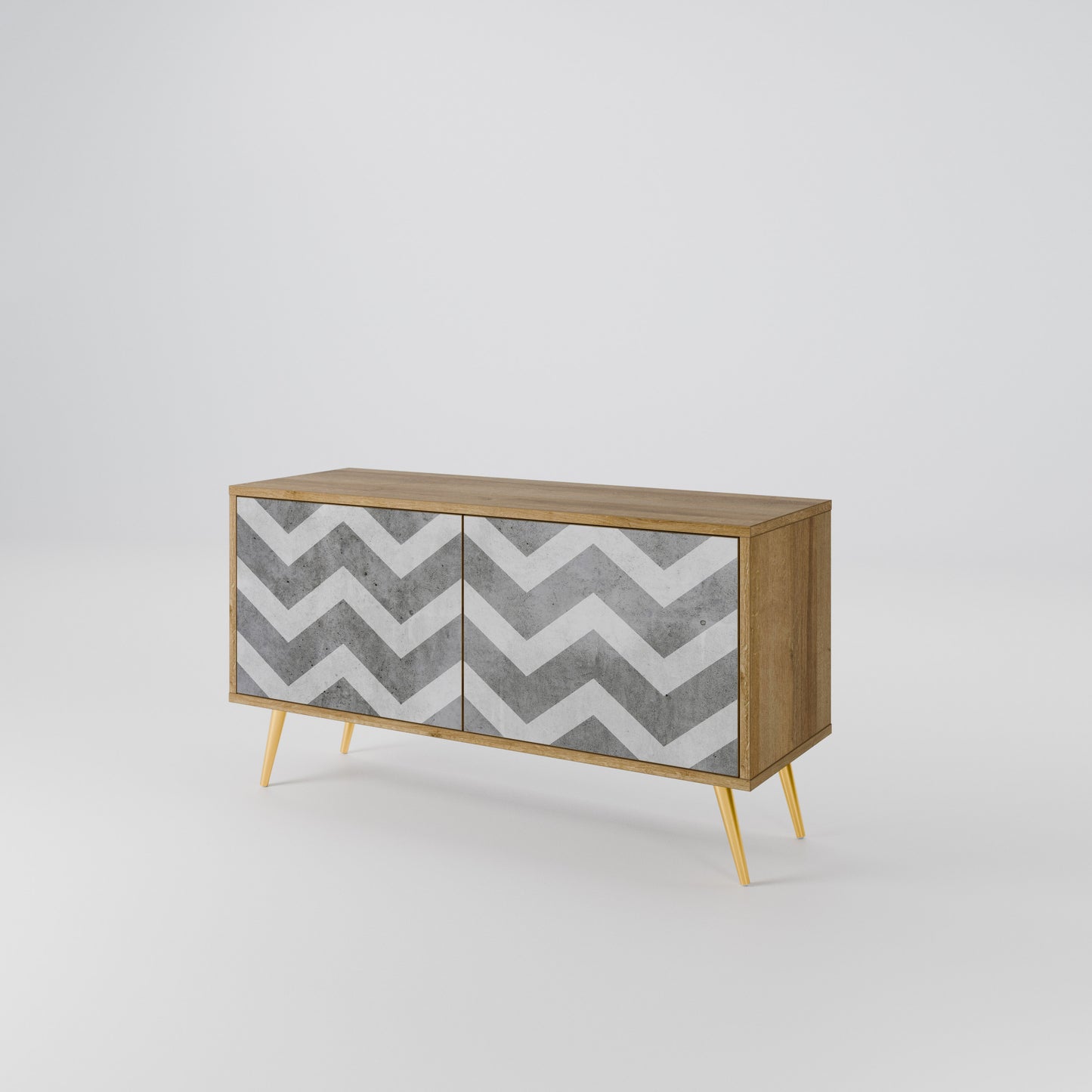 TOUGH ZIG ZAG Kompakt TV-bänk med 2 dörrar