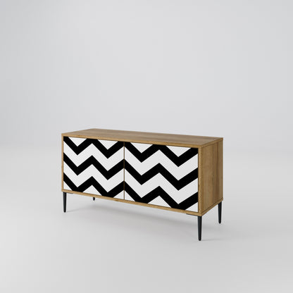 CLASSIC ZIG ZAG Kompakt TV-bänk med 2 dörrar