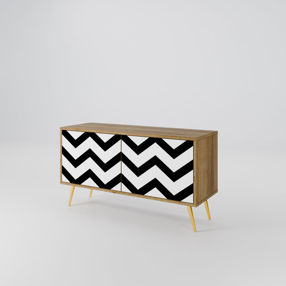 CLASSIC ZIG ZAG Kompakt TV-bänk med 2 dörrar