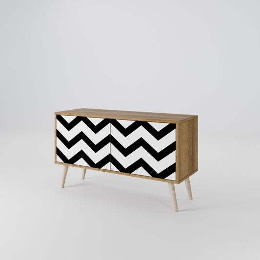 CLASSIC ZIG ZAG Kompakt TV-bänk med 2 dörrar