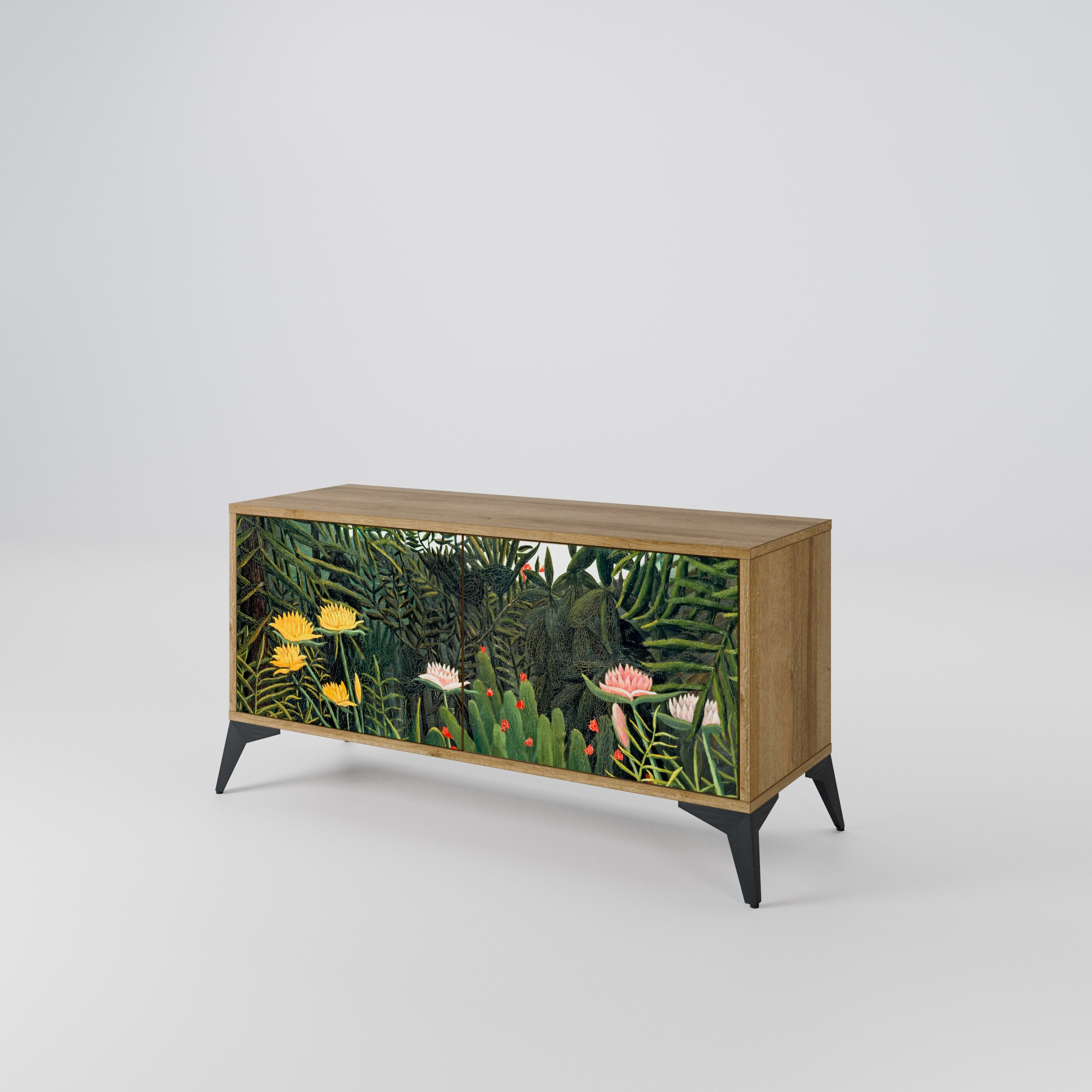 VIRGIN FOREST WITH SUNSET Compact 2-Door TV Cabinet
