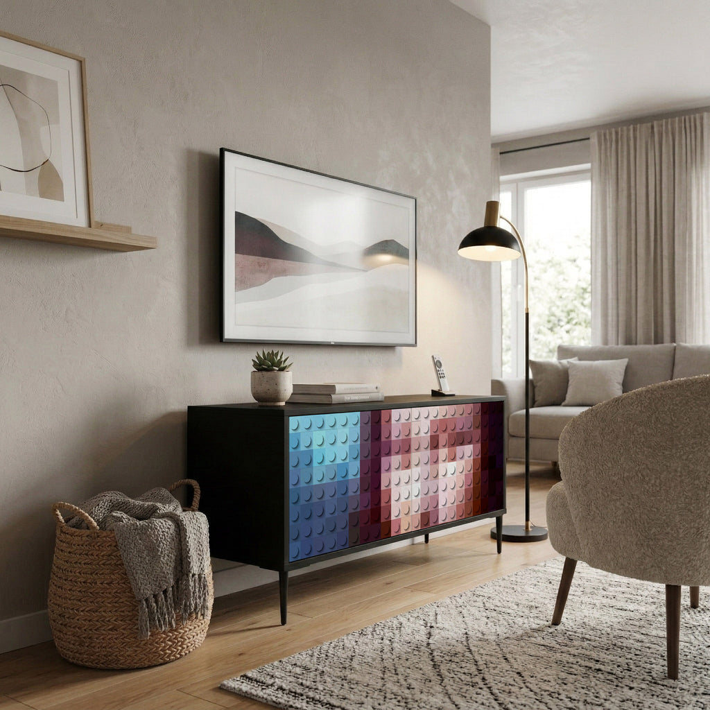 CONSTRUCTIVE ART Kompakt TV-bänk med 2 dörrar