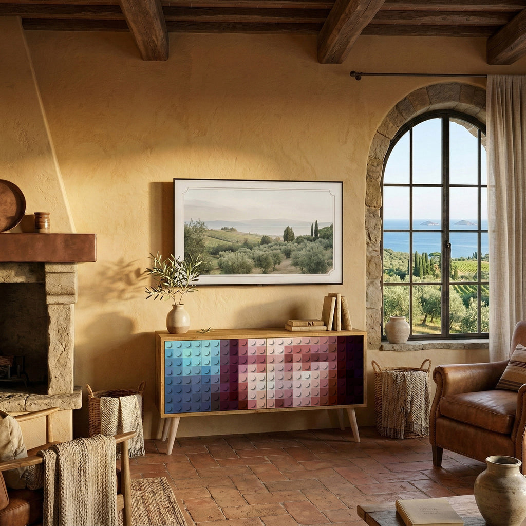 CONSTRUCTIVE ART Kompakt TV-bänk med 2 dörrar