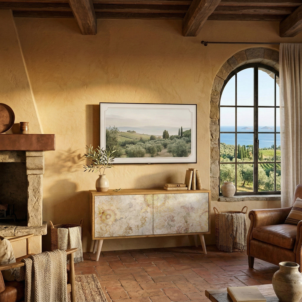 SUNFLOWER BLUR Kompakt TV-bänk med 2 dörrar