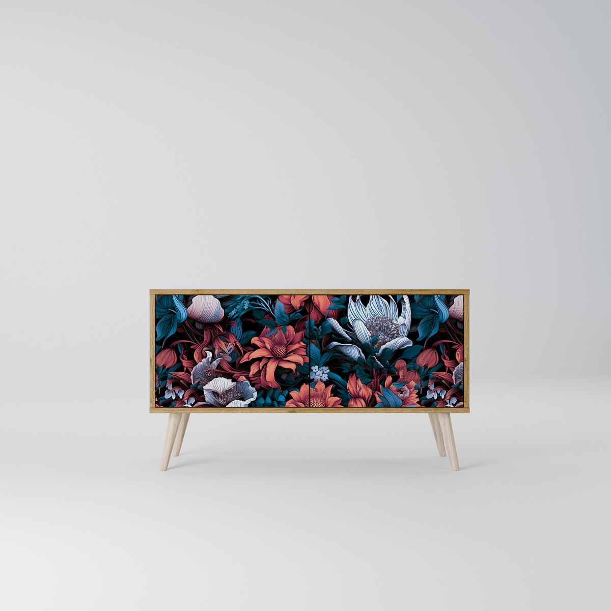 ETHEREAL BLOSSOMS Kompakt TV-bänk med 2 dörrar