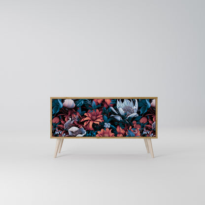 ETHEREAL BLOSSOMS Kompakt TV-bänk med 2 dörrar