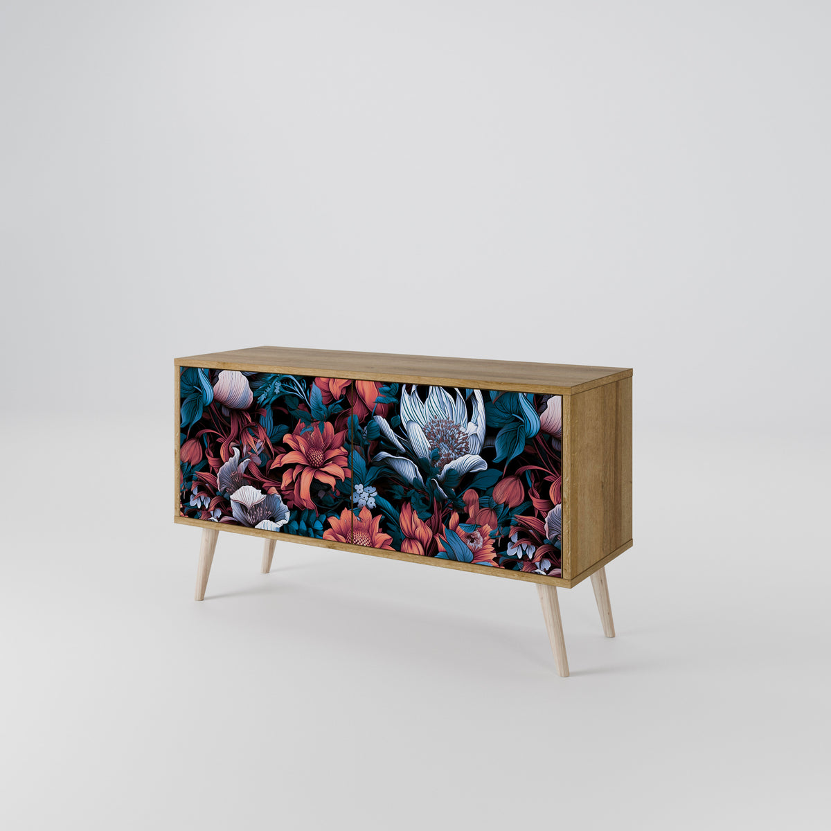 ETHEREAL BLOSSOMS Kompakt TV-bänk med 2 dörrar
