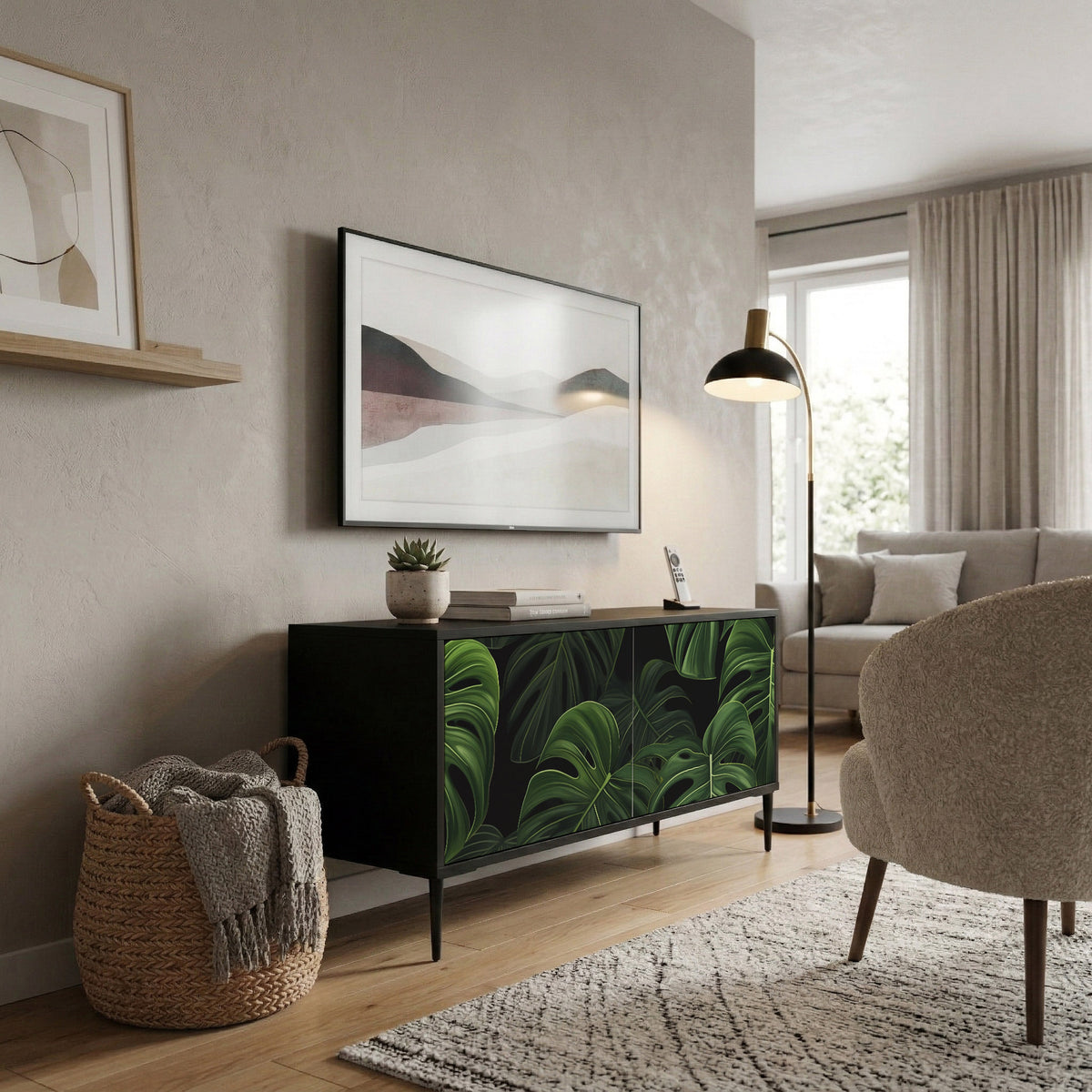 INFINITE MONSTERA Kompakt TV-bänk med 2 dörrar