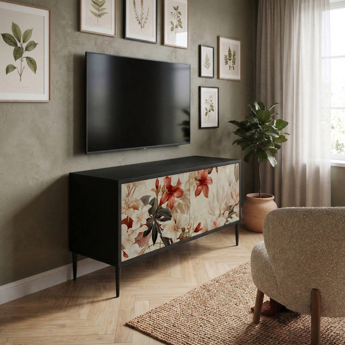 PETAL HARMONY Kompakt TV-bänk med 2 dörrar