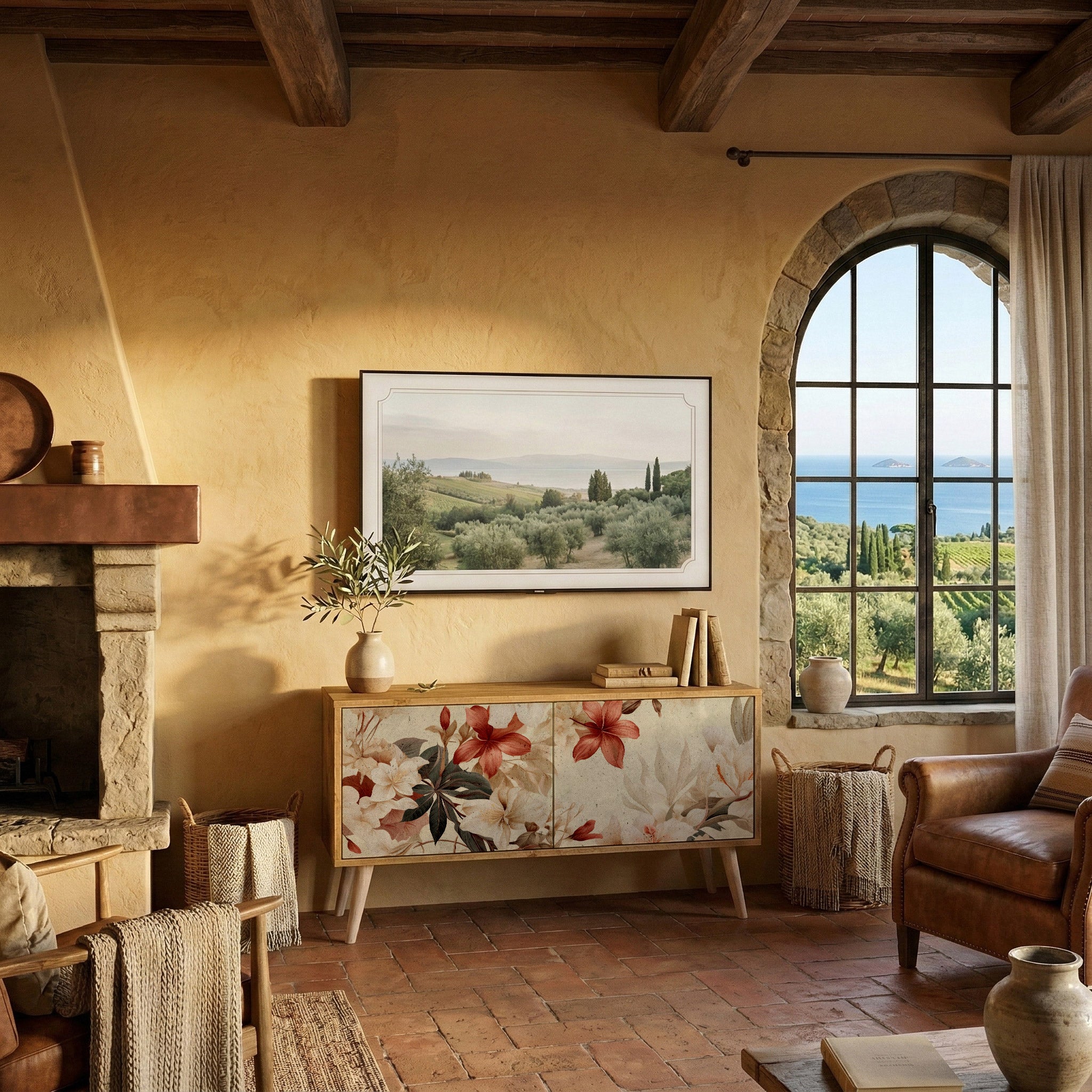 PETAL HARMONY Kompakt TV-bänk med 2 dörrar