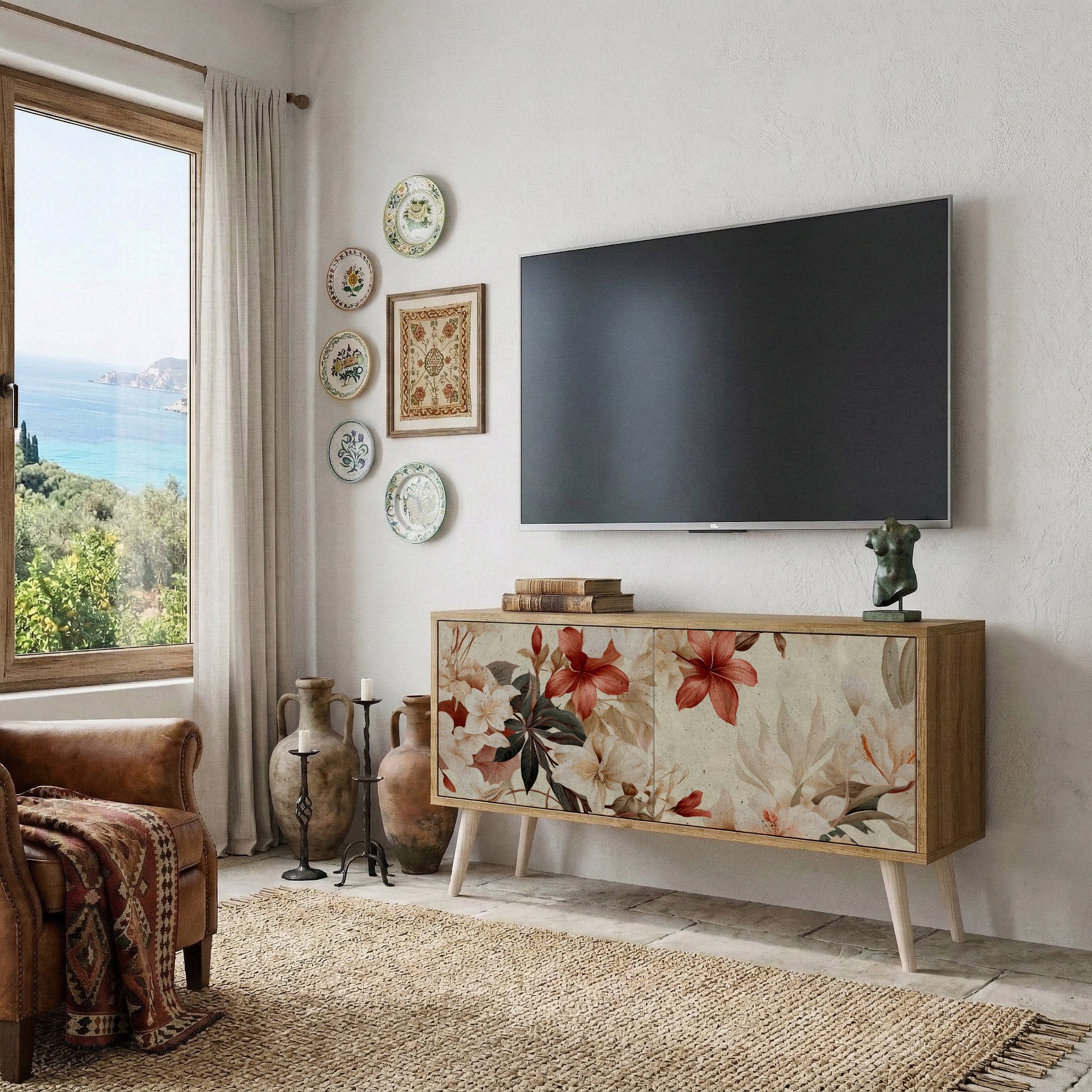 PETAL HARMONY Kompakt TV-bänk med 2 dörrar