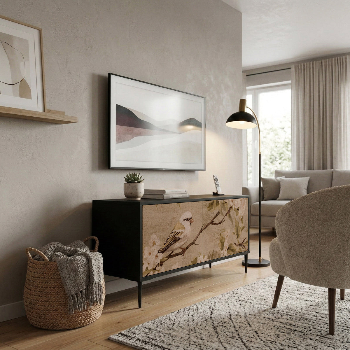 PETAL DISTINGUISH Kompakt TV-bänk med 2 dörrar