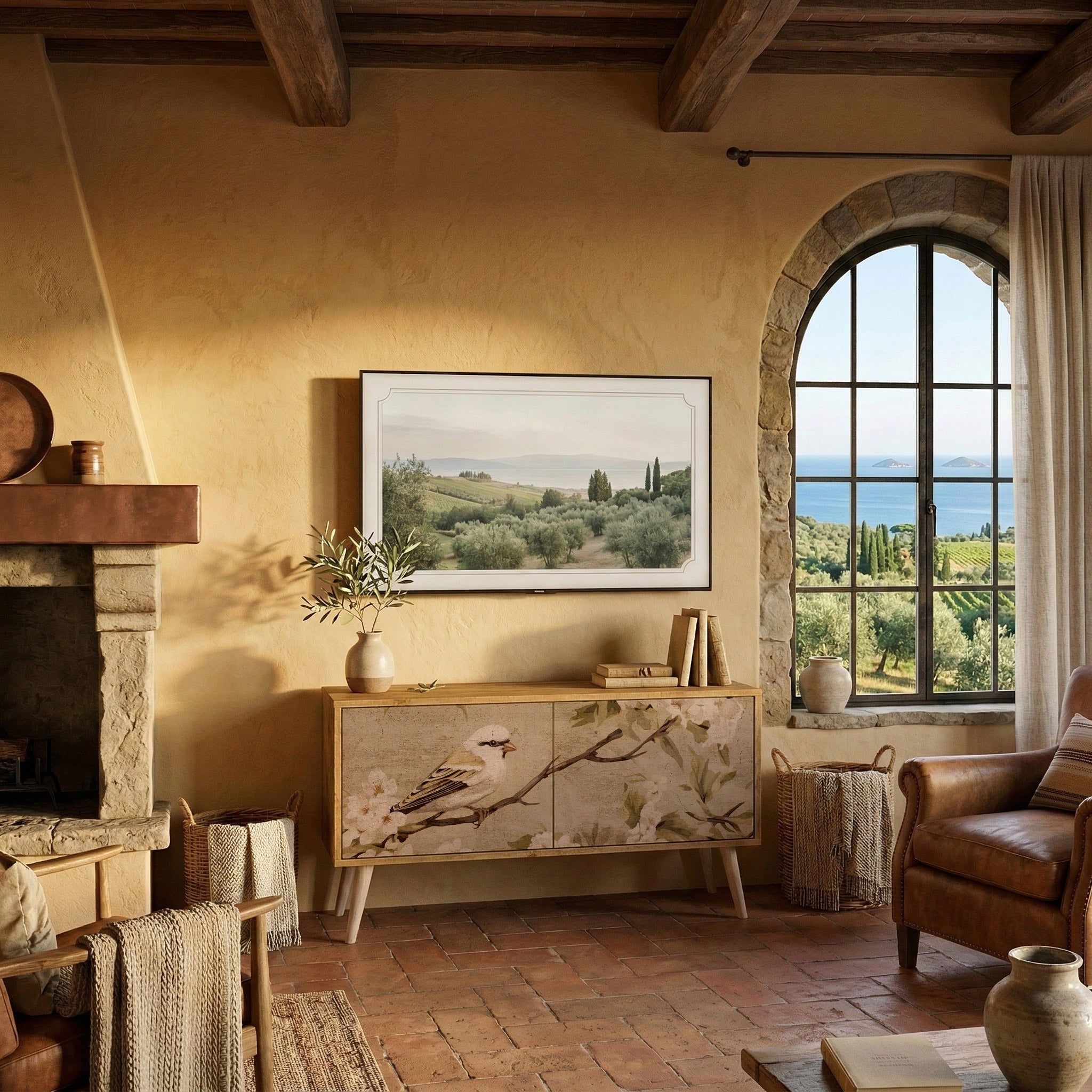 PETAL DISTINGUISH Kompakt TV-bänk med 2 dörrar