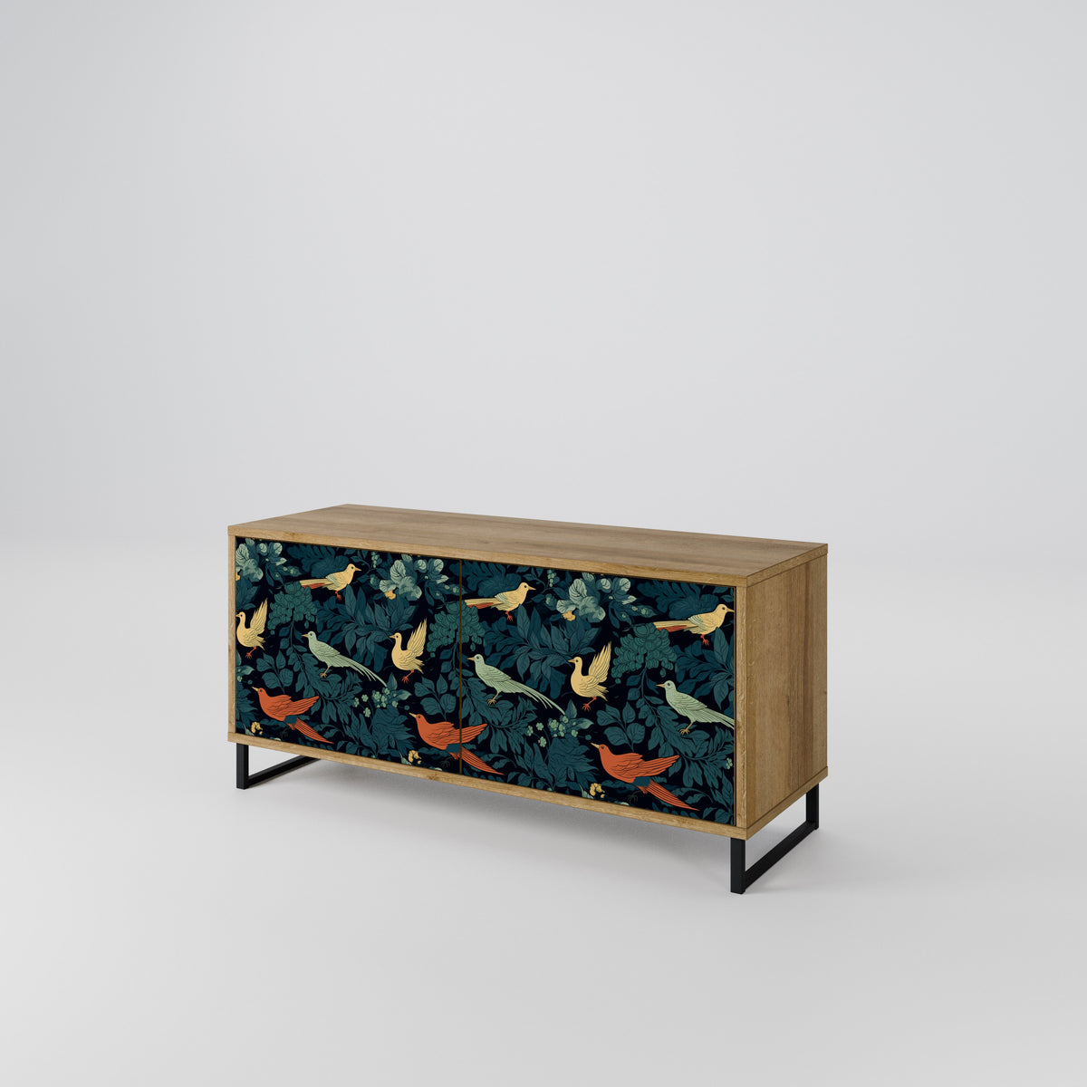 FOWL ORNAMENT Kompakt TV-bänk med 2 dörrar