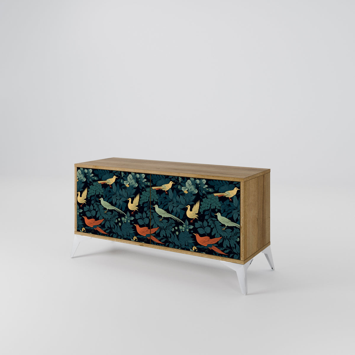 FOWL ORNAMENT Kompakt TV-bänk med 2 dörrar