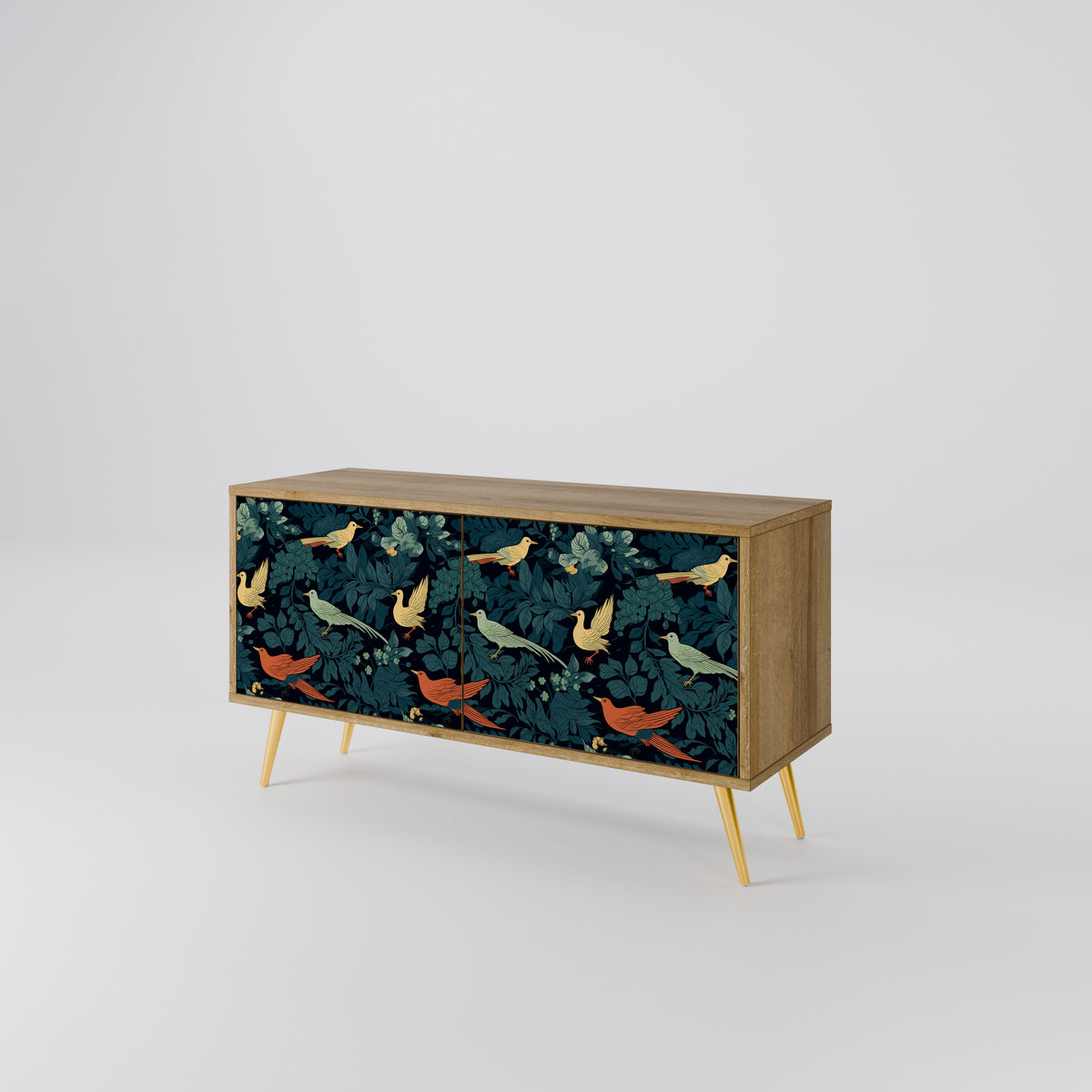 FOWL ORNAMENT Kompakt TV-bänk med 2 dörrar