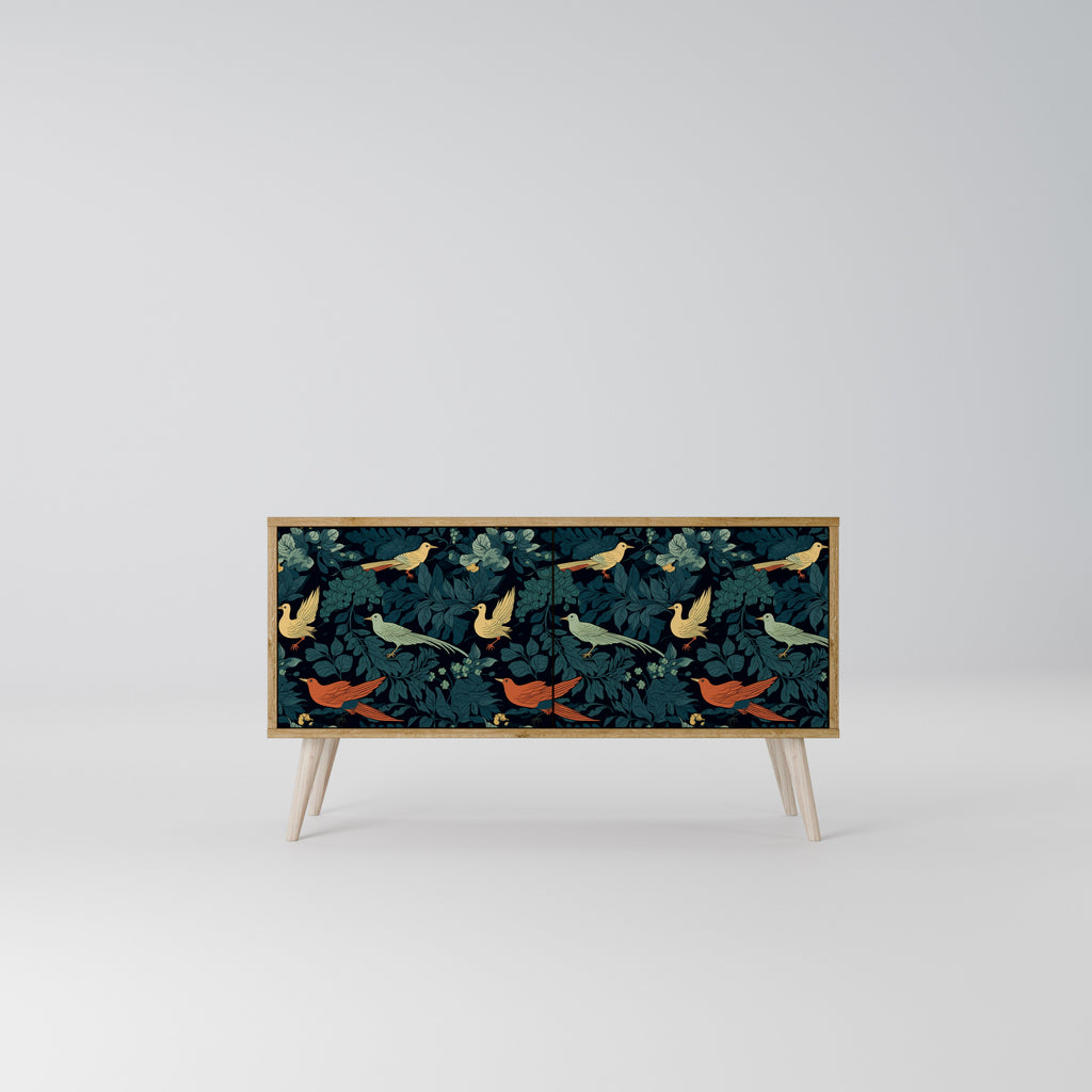 FOWL ORNAMENT Kompakt TV-bänk med 2 dörrar