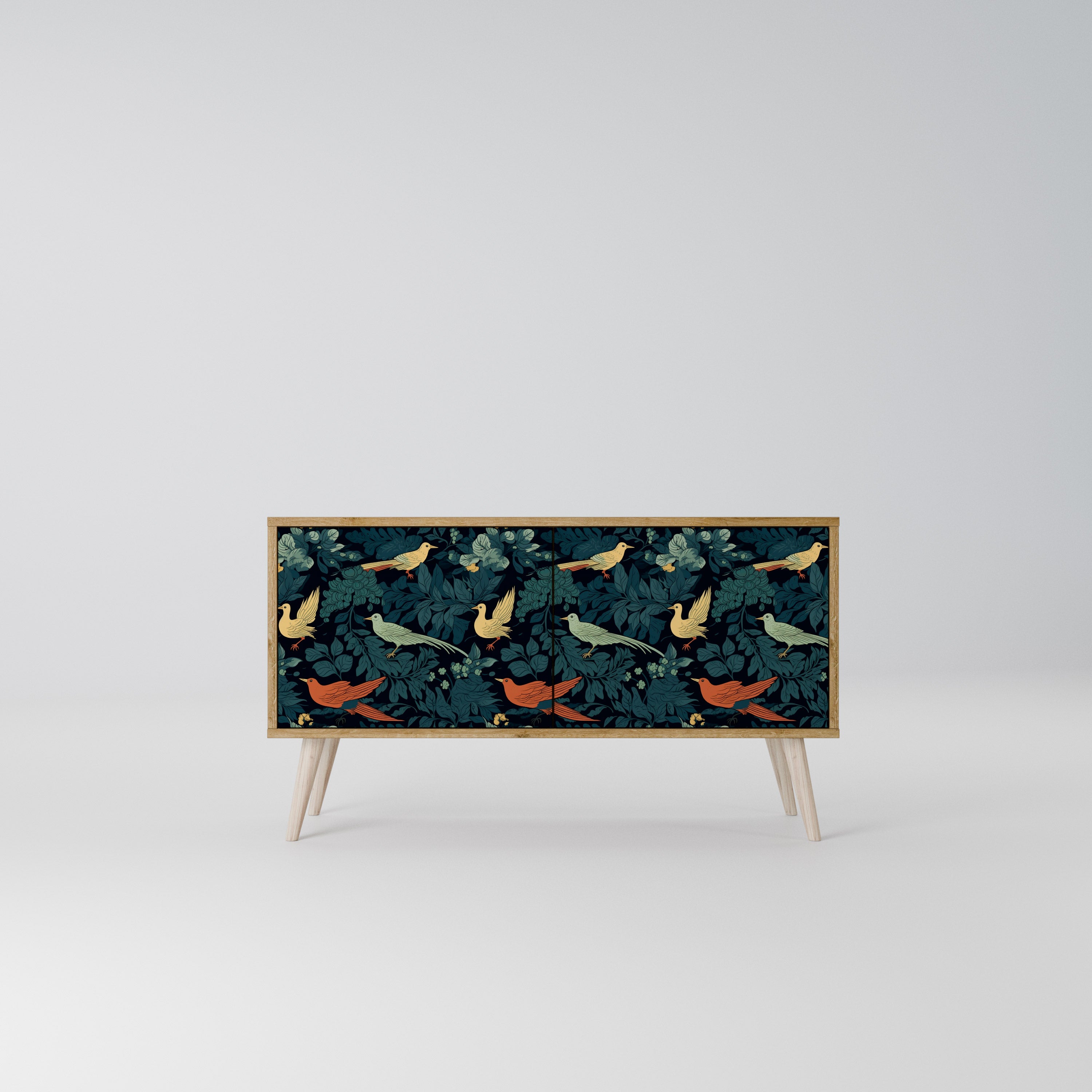 FOWL ORNAMENT Kompakt TV-bänk med 2 dörrar