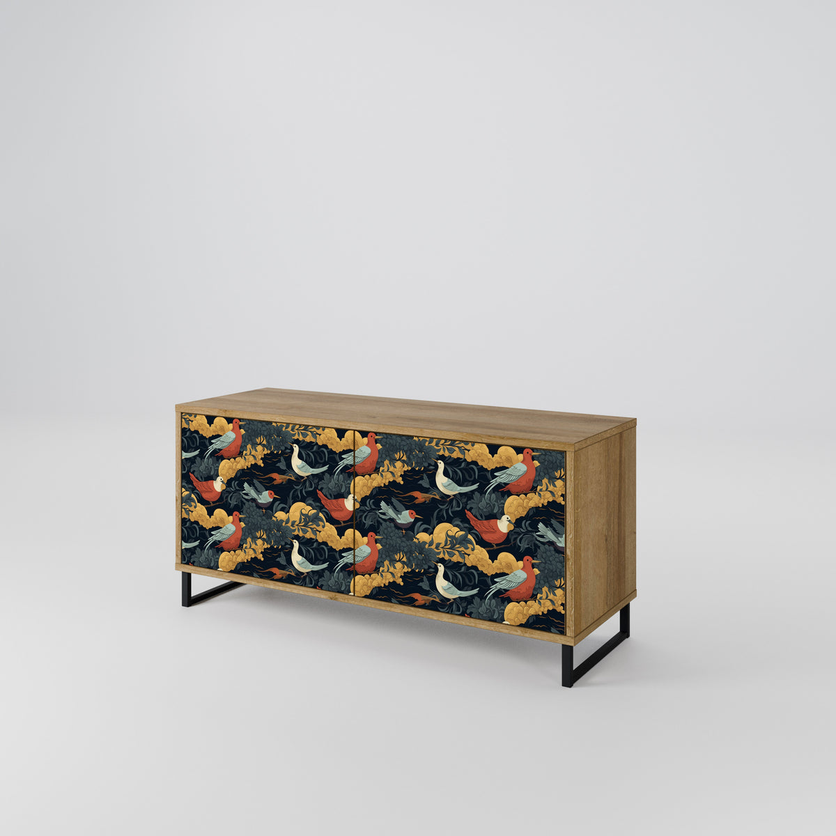 FOWLY DAZE Kompakt TV-bänk med 2 dörrar