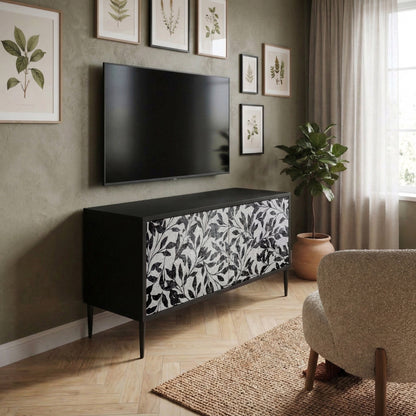 CHARCOAL SPROUT Kompakt TV-bänk med 2 dörrar