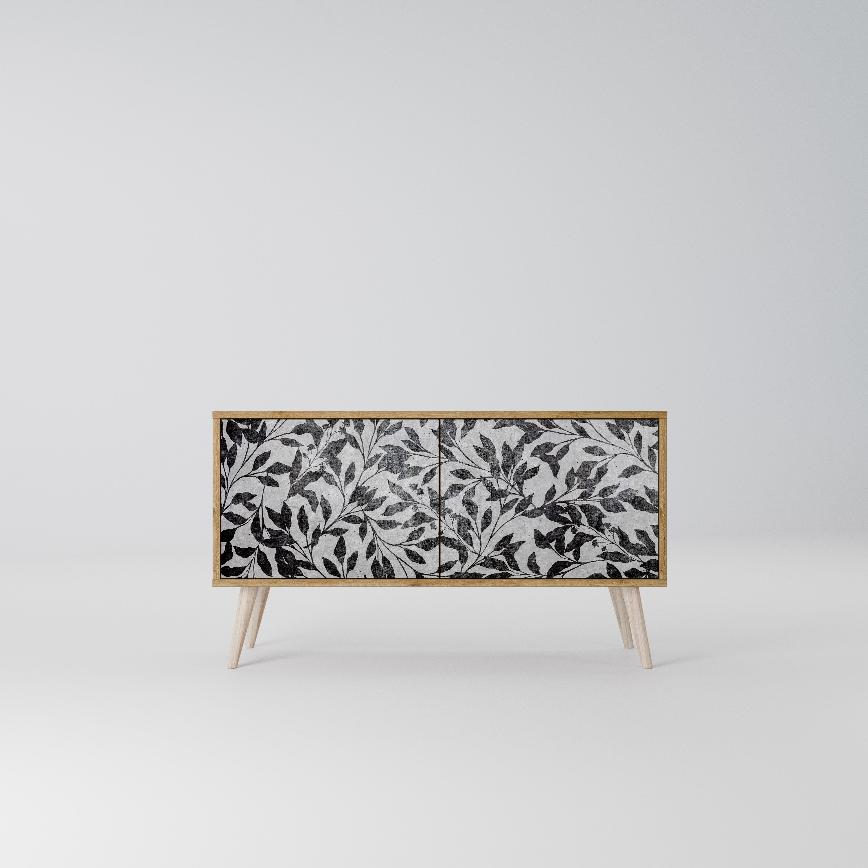 CHARCOAL SPROUT Kompakt TV-bänk med 2 dörrar