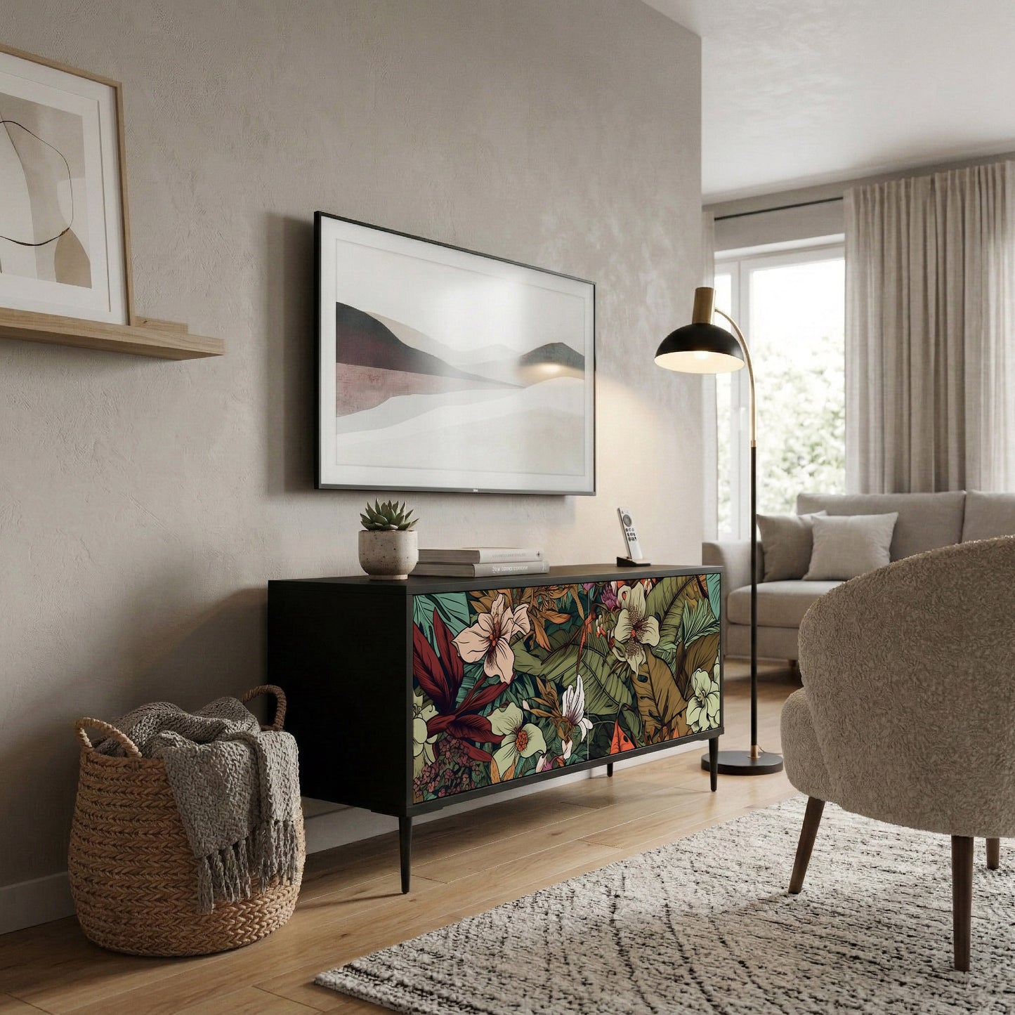 BOTANICAL EMERGENCE Kompakt TV-bänk med 2 dörrar