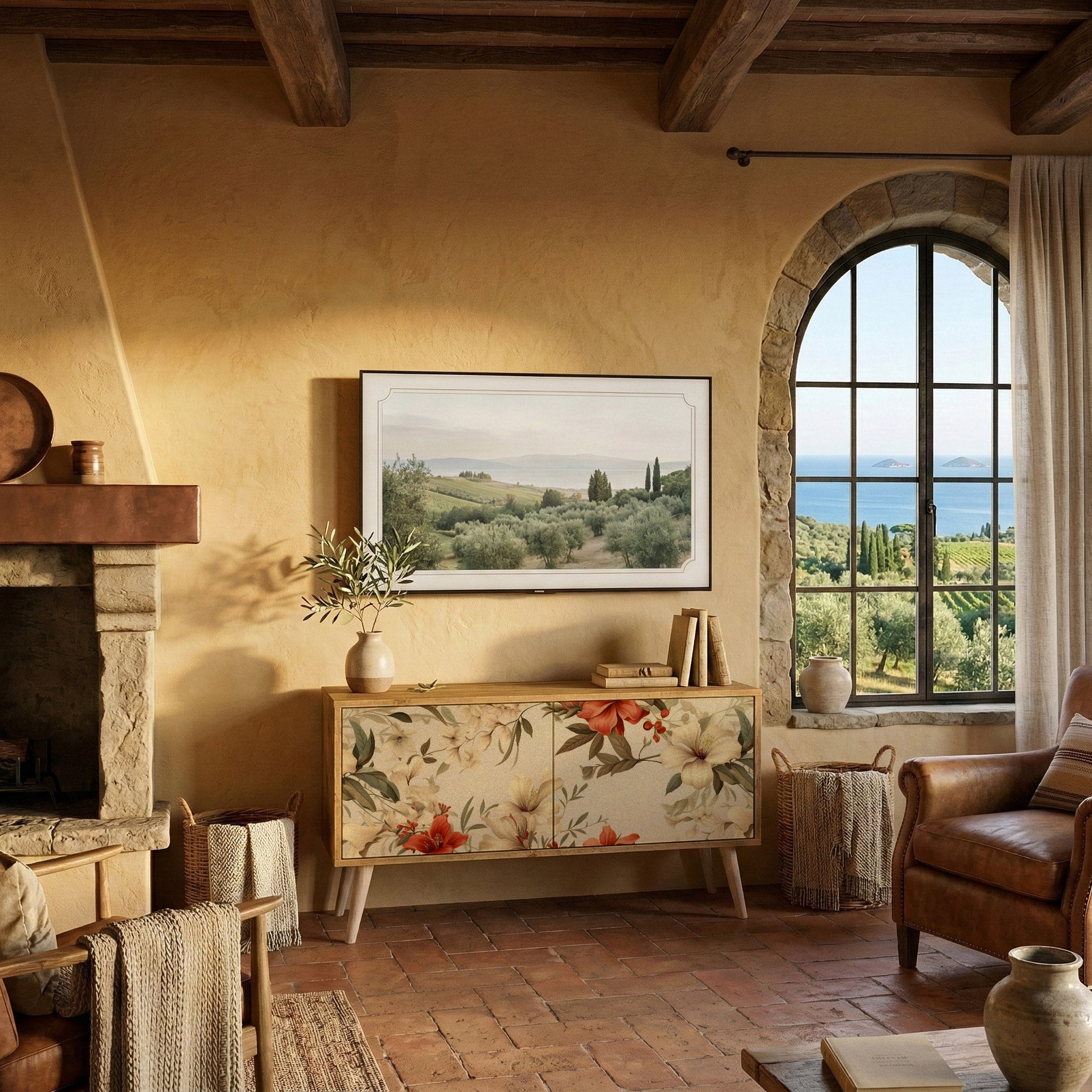 BLOOMING HARMONY Kompakt TV-bänk med 2 dörrar