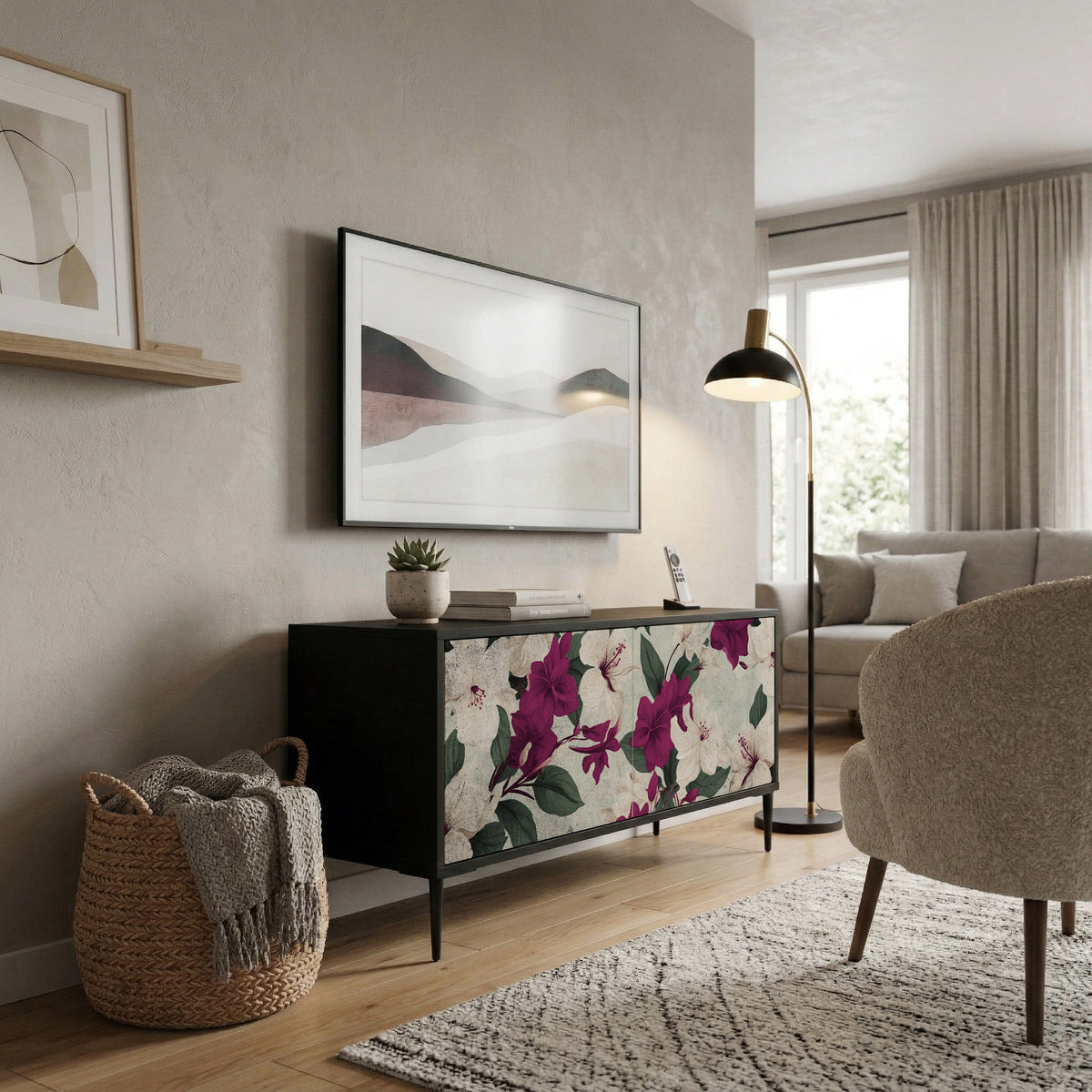FLOWERET DREAM Kompakt TV-bänk med 2 dörrar