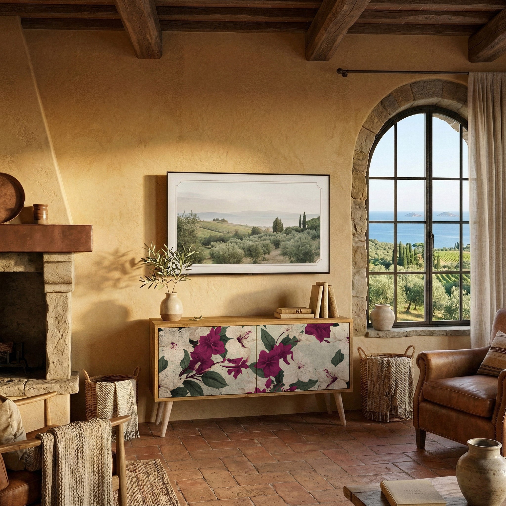 FLOWERET DREAM Kompakt TV-bänk med 2 dörrar