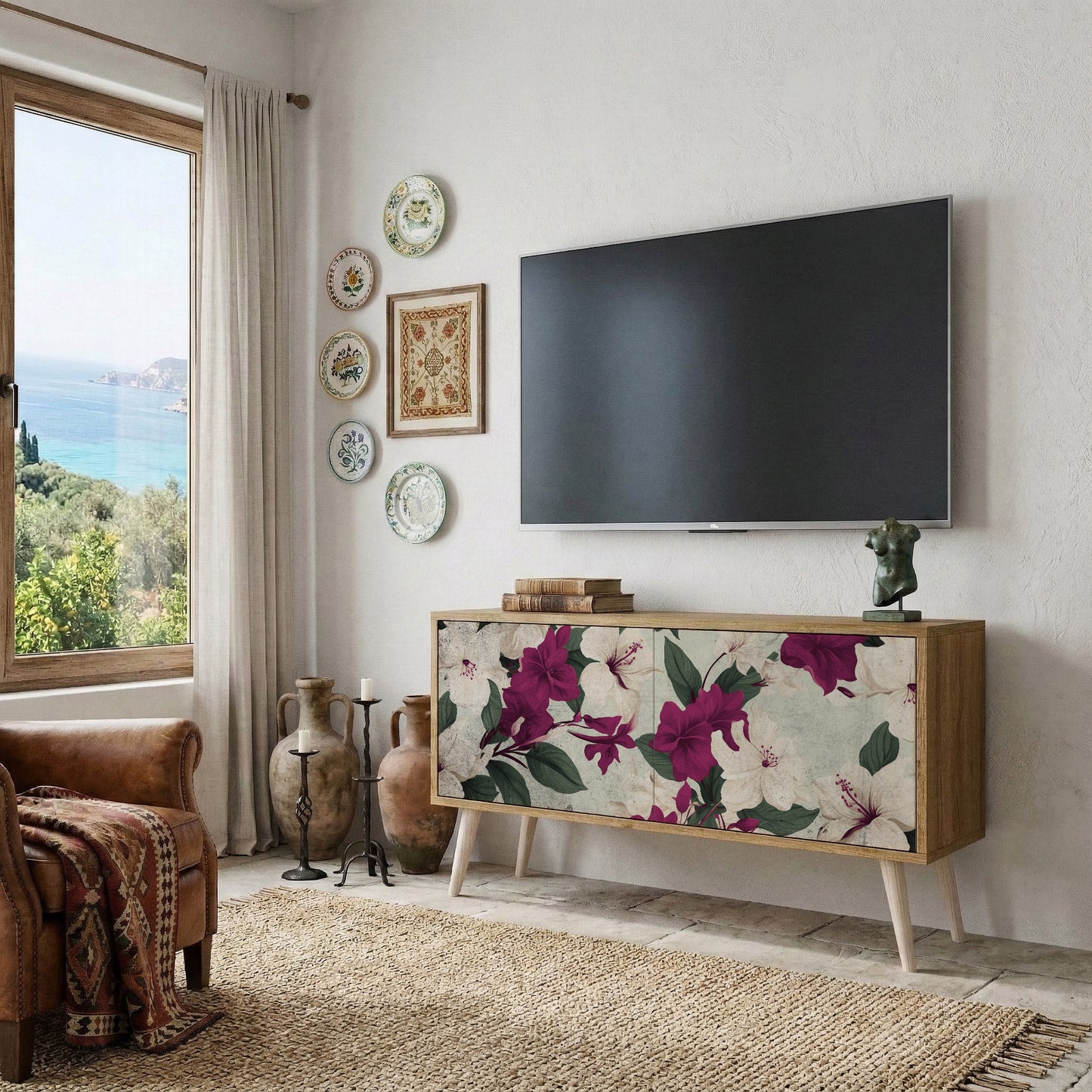 FLOWERET DREAM Kompakt TV-bänk med 2 dörrar