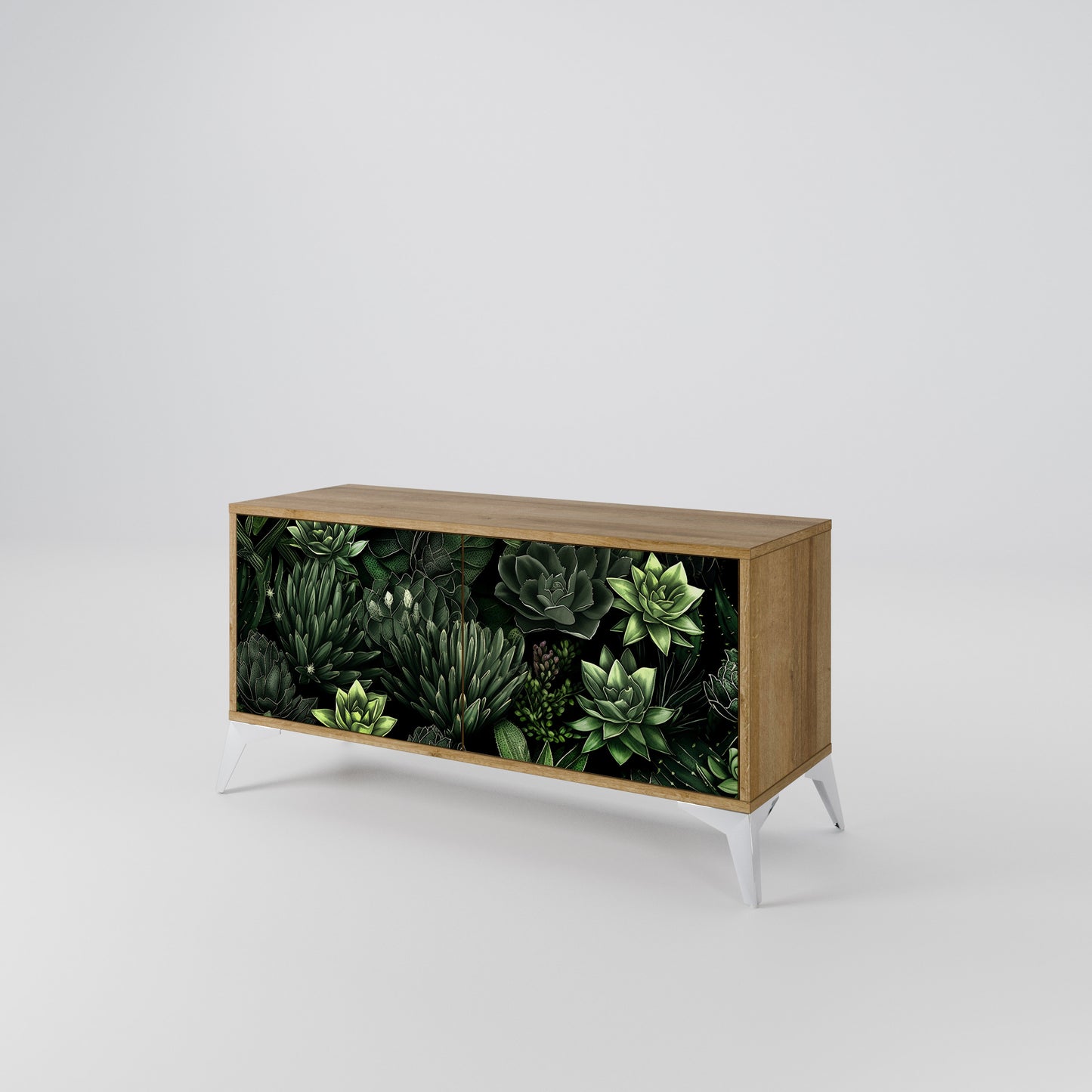 SUCCULENT JUNGLE Kompakt TV-bänk med 2 dörrar
