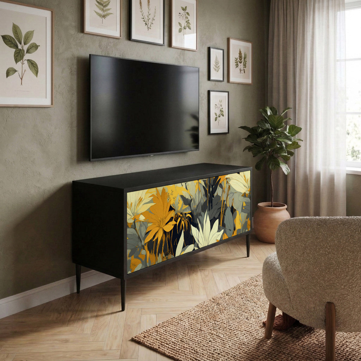 SUNKISSED LILY Kompakt TV-bänk med 2 dörrar