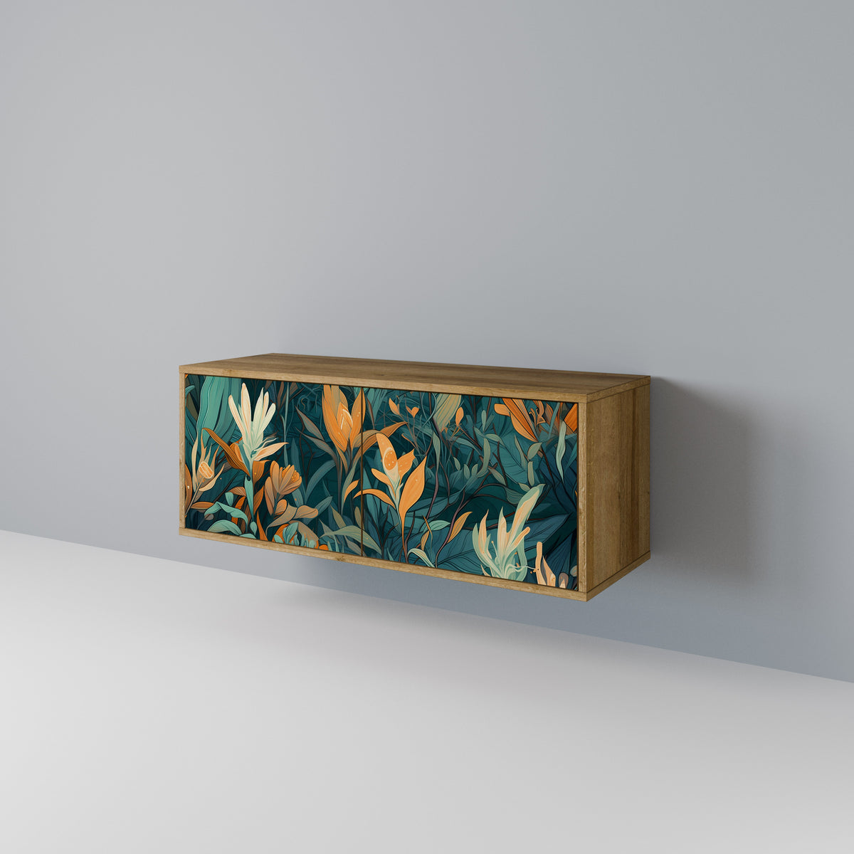 FLORAL SERENITY Kompakt TV-bänk med 2 dörrar