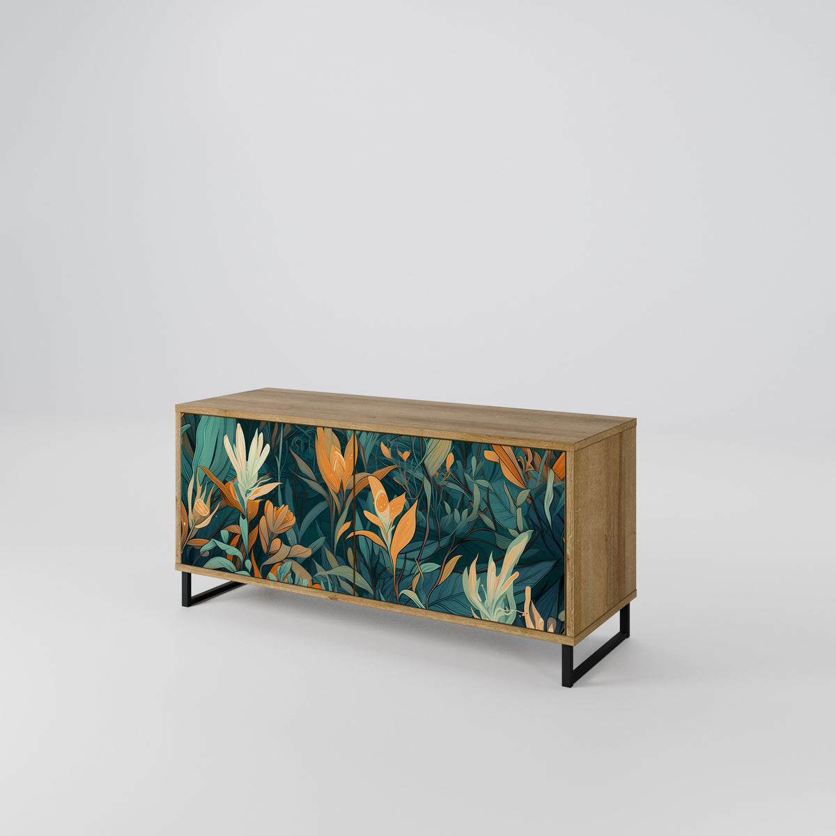 FLORAL SERENITY Kompakt TV-bänk med 2 dörrar