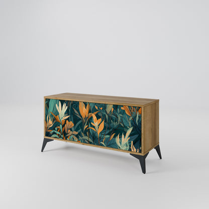 FLORAL SERENITY Kompakt TV-bänk med 2 dörrar